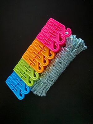 Zestaw 10 szt klamerek + sznur