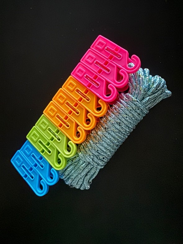 Zestaw 10 szt klamerek + sznur